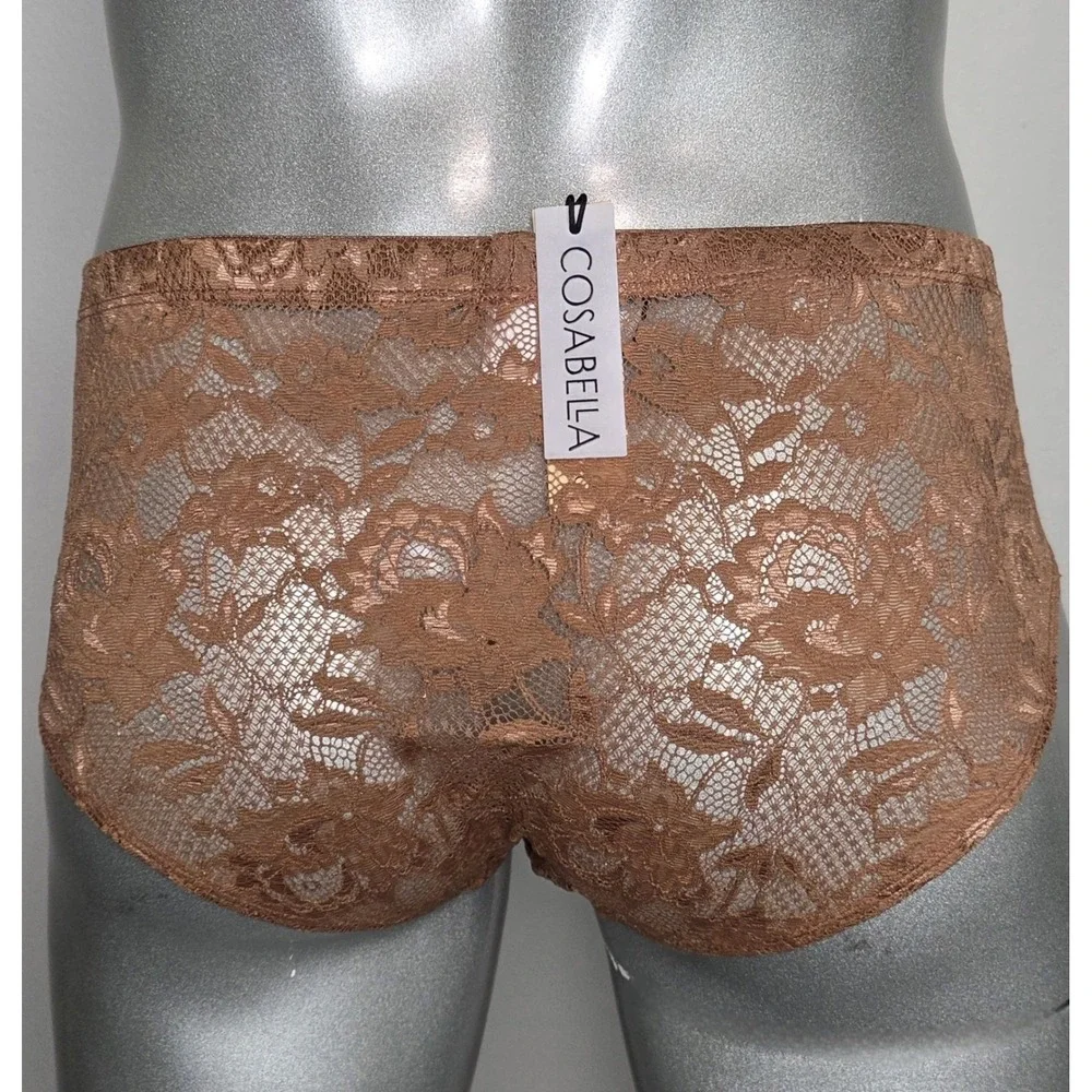 Cosabella Never Say Never Men's‎ Lace Brief Brown Luxury Stretch Lace Underwear
